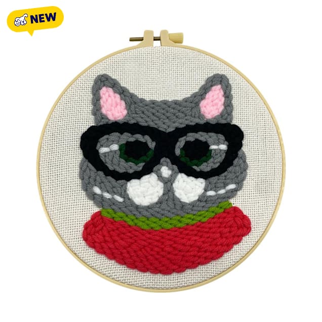 Petco Glasses Cat Punch Needle Kit - Carousel image #1
