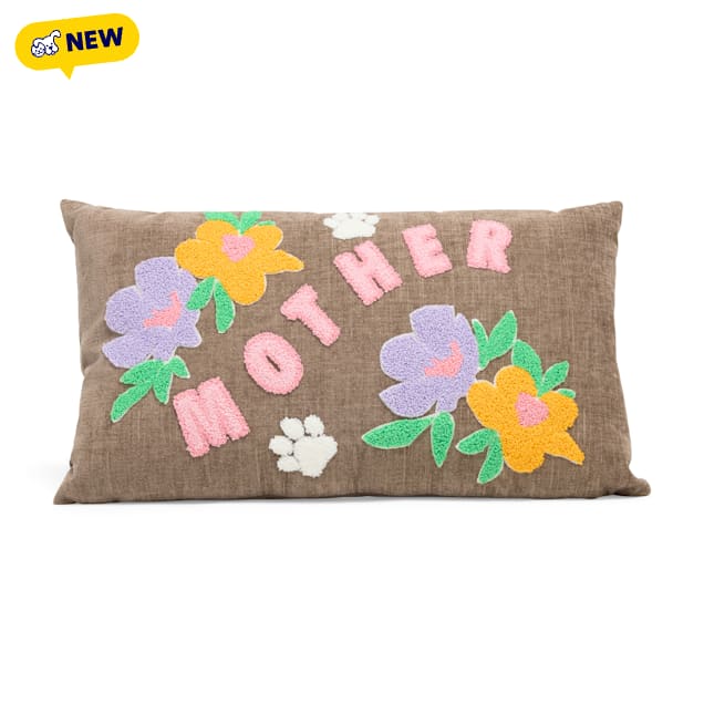 Petco Mother Floral Chenille Decorative Throw Pillow, 20" L X 11" W X 6" H - Carousel image #1