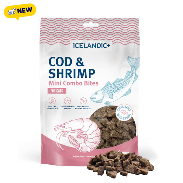 Icelandic+ Cod & Shrimp Mini Combo Bites Treats for Cats, 1.7 oz. - Carousel image #1