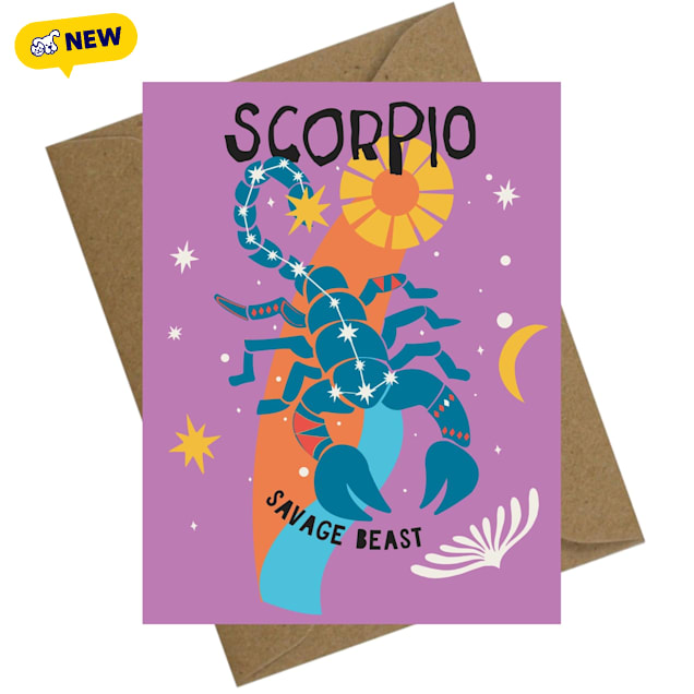 Sweet Paws x Five Dot Post Scropio Greeting Card - Carousel image #1