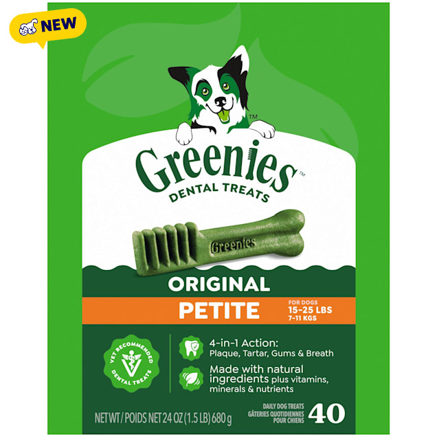 Greenies Dental Original Petite Size Flavor Adult Natural Dental Dog Treats, 24 oz., Count of 40 - Carousel image #1