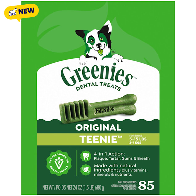 Greenies Dental Original Teenie Natural Dog Dental Care Chews Oral Health Dog Treats, 24 oz., Count of 85 - Carousel image #1