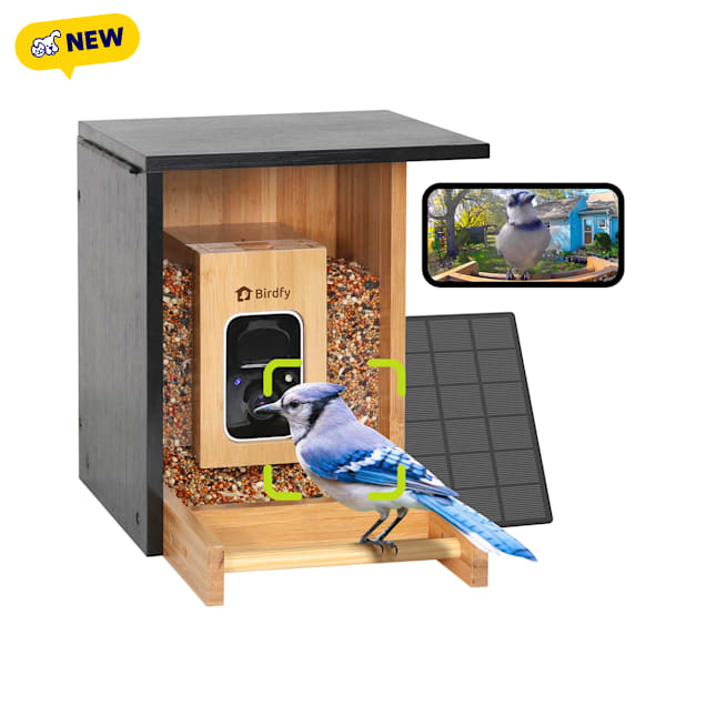 Birdfy Bamboo Smart Bird Feeder with Camera, AI Lifetime Free, 10.94" L X 9.76" W X 11.14" H, 1.9 Litter - Carousel image #1