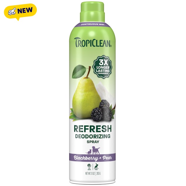 TropiClean Dog Perfume, 3X Long-Lasting Scent Blackberry Pear Scented Dog Deodorizing Spray, 10 oz. - Carousel image #1