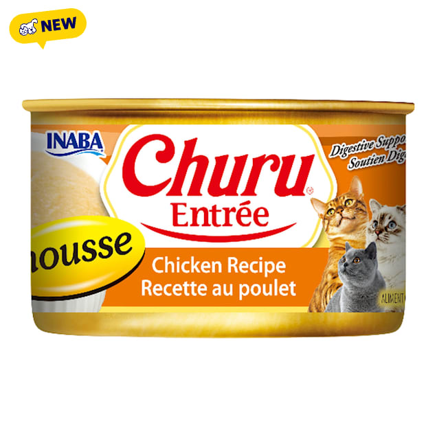 Inaba Churu Chicken Recipe Entree Mousse Can Cat Food, 3 oz., Case of 24 - Carousel image #1