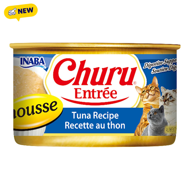 Inaba Churu Tuna Recipe Entree Mousse Can Cat Food, 3 oz., Case of 24 - Carousel image #1