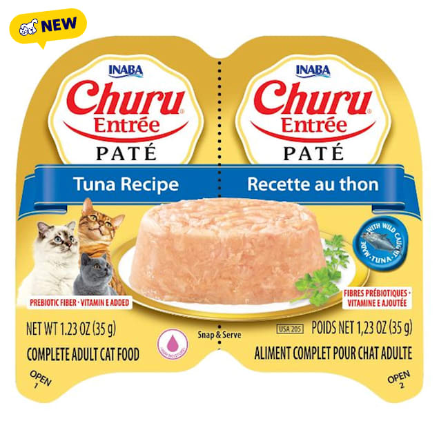 Inaba Churu Tuna Recipe Entree Pate Twin Cup Cat Food, 2.46 oz., Case of 48 - Carousel image #1