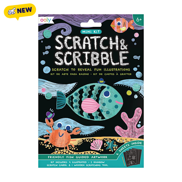 OOLY Friendly Fish Scratch and Scribble Mini Scratch Art Kit - Carousel image #1
