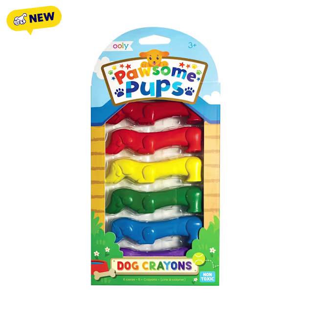 OOLY Pawsome Pups Dog Crayons, Set of 6 - Carousel image #1