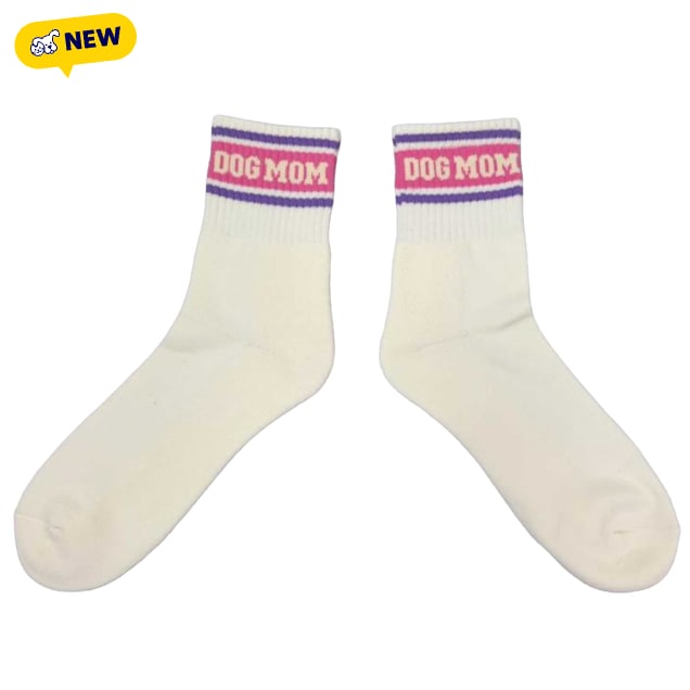 Zanden Striped Dog Mom Crew Socks, One Size Fits All - Carousel image #1