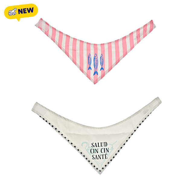 Max & Marlow Striped Martini Bandana for Cats, Multi-Color, Pack of 2 - Carousel image #1