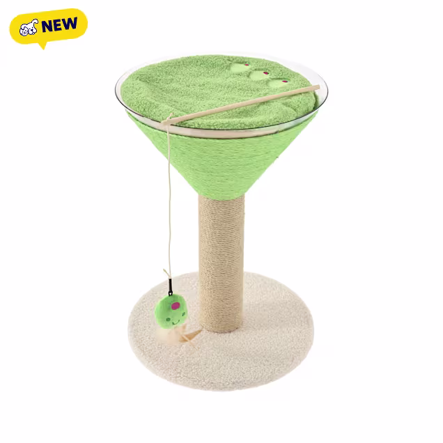 Max & Marlow Martini Cat Scratching Post, 20.5" H, Green - Carousel image #1