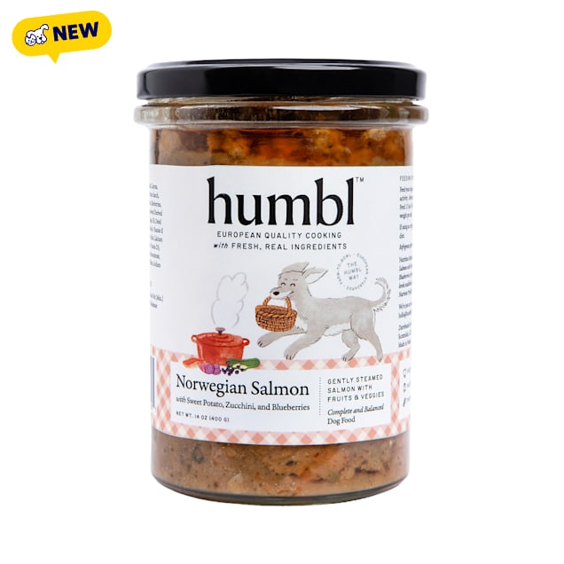HUMBL Pantry Jar EU-Sourced Norwegian Salmon Gently Cooked Dog Food, 14 oz. - Carousel image #1