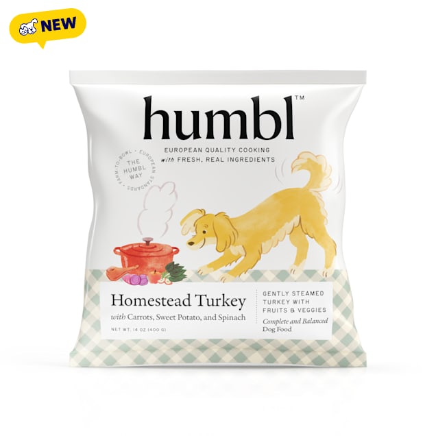 HUMBL Frozen Pourable Pouch EU-Sourced Homestead Turkey Gently Cooked Dog Food, 14 oz. - Carousel image #1