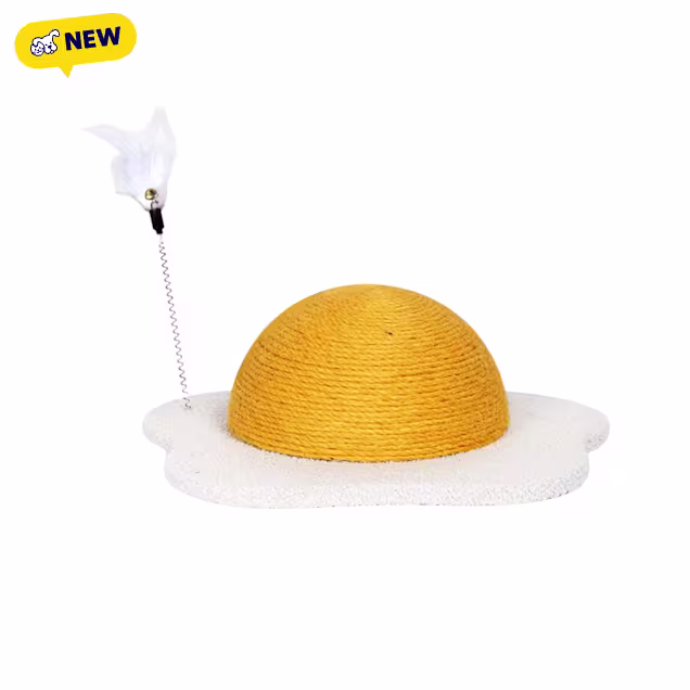Happy & Polly Egg Series Sisal Cat Scratcher Toy, Yellow, Large - Carousel image #1