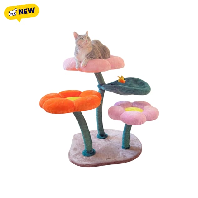 Happy & Polly Bloomy Flower Cat Tree, Multi-Color - Carousel image #1