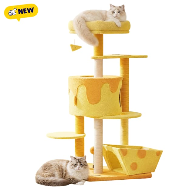 Happy & Polly Tranformable Cheese Cat Tree, Yellow - Carousel image #1