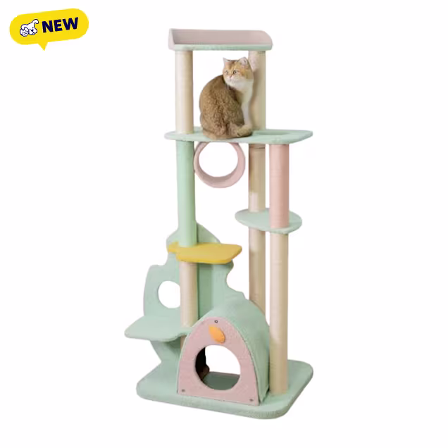 Happy & Polly Wonderland World Cat Tree Condo, Green, Jumbo - Carousel image #1