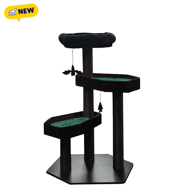 Happy & Polly Gothic Style Cat Tree, Green - Carousel image #1