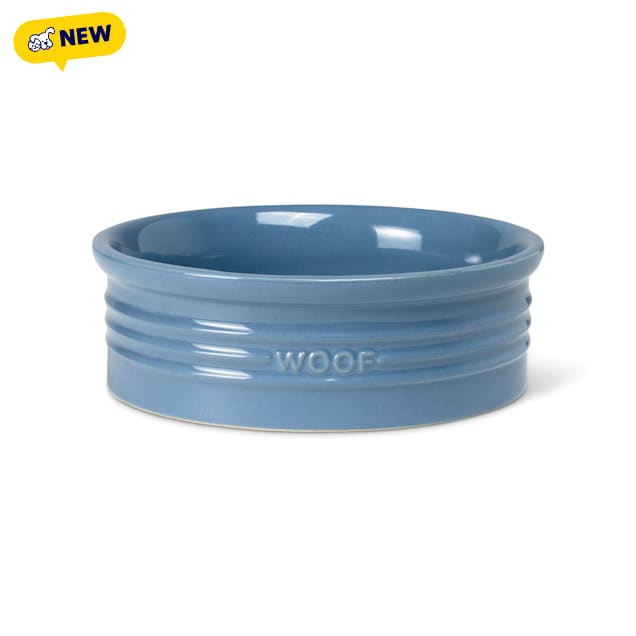 PetShop by Fringe Studio Woof French Blue Sculpted Dog Bowl, Blue, Medium/Large, 1.5 Cups - Carousel image #1