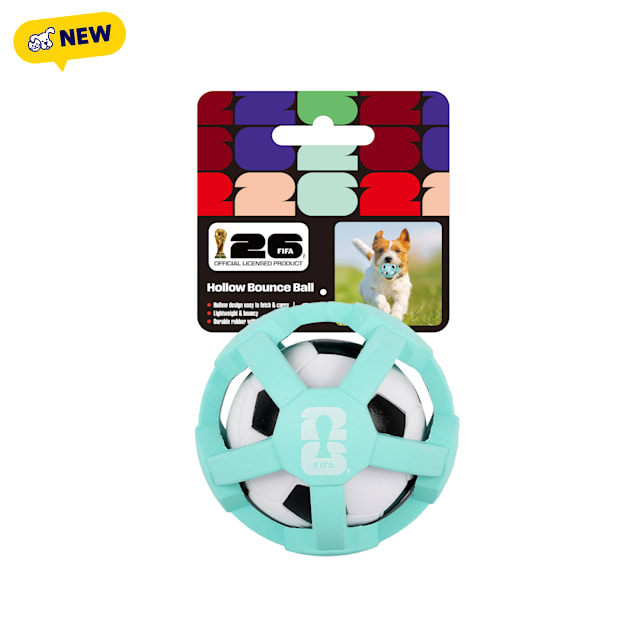 FIFA World Cup 2026 Blue Hollow Bounce Ball for Dogs, Small - Carousel image #1