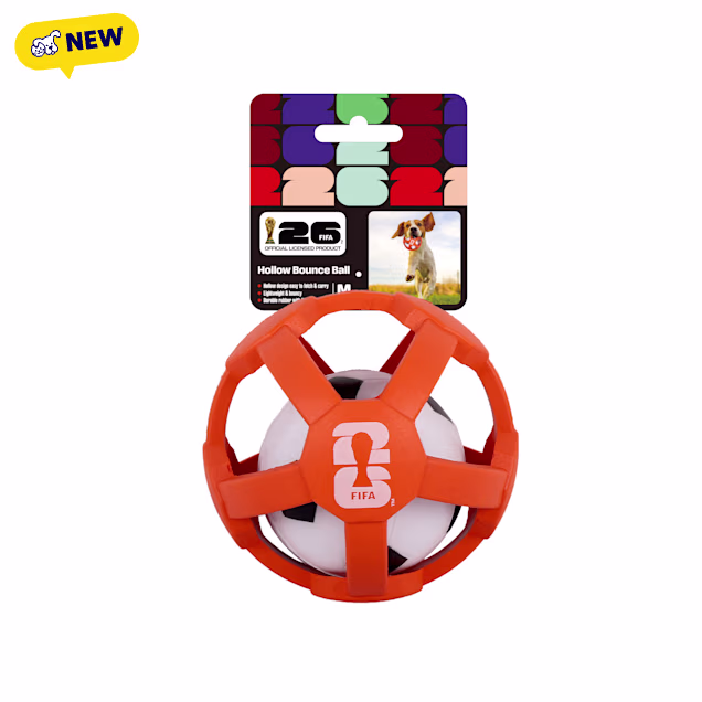 FIFA World Cup 2026 Orange Hollow Bounce Ball for Dogs, Medium - Carousel image #1