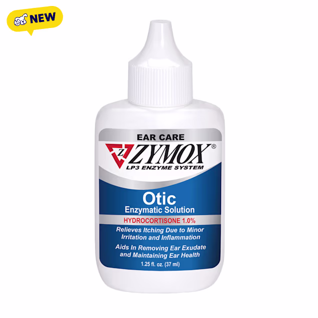 Zymox Otic w/1% Hydrocortisone for Dogs, 1.25 fl. oz. - Carousel image #1