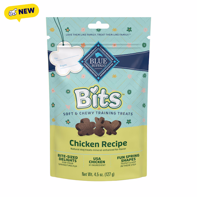 Blue Buffalo Fun Bite-Sized Shapes for Easter Baskets, Chicken Recipe Spring Bits Soft & Chewy Natural Dog Treats, 4.5 oz. - Carousel image #1