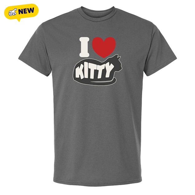 Zanden I Heart Kitty Tee, Grey, Small - Carousel image #1
