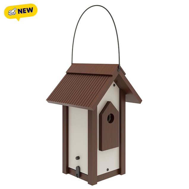 New Age Pet ECOFLEX Feathered Friends A-Frame Retreat Bird Feeder, 5.5" L X 5.5" W X 13.4" H, Small - Carousel image #1