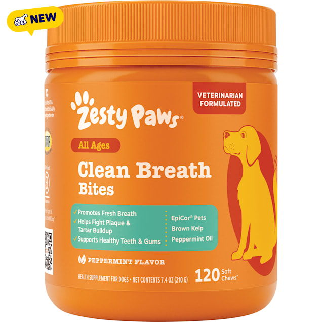 Zesty Paws Peppermint Clean Breath Bites for Dogs, 7.4 oz., Count of 120 - Carousel image #1