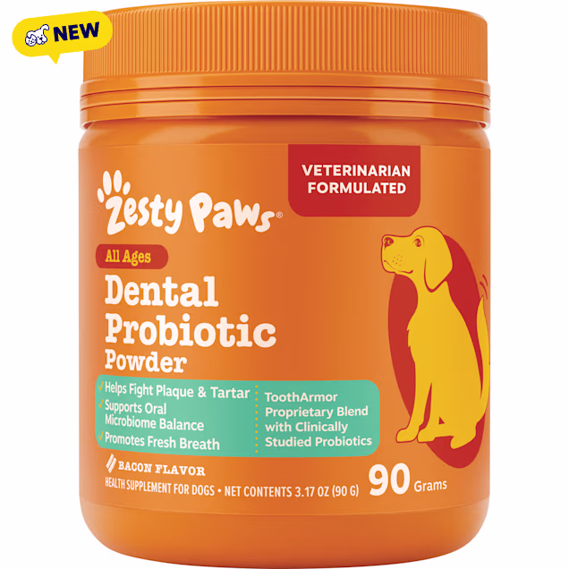 Zesty Paws Bacon Dental Probiotic Powder for Dogs, 3.17 oz. - Carousel image #1