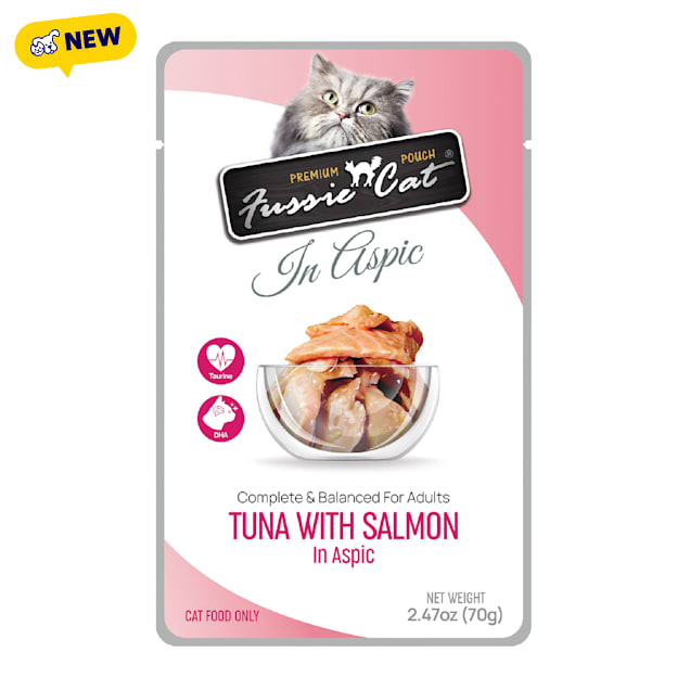 Fussie Cat Premium Tuna w/Salmon in Aspic Cat Food, 2.47 oz., Case of 12 - Carousel image #1