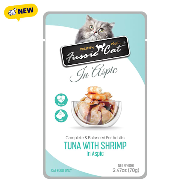 Fussie Cat Premium Tuna w/Shrimp in Aspic Cat Food, 2.47 oz., Case of 12 - Carousel image #1
