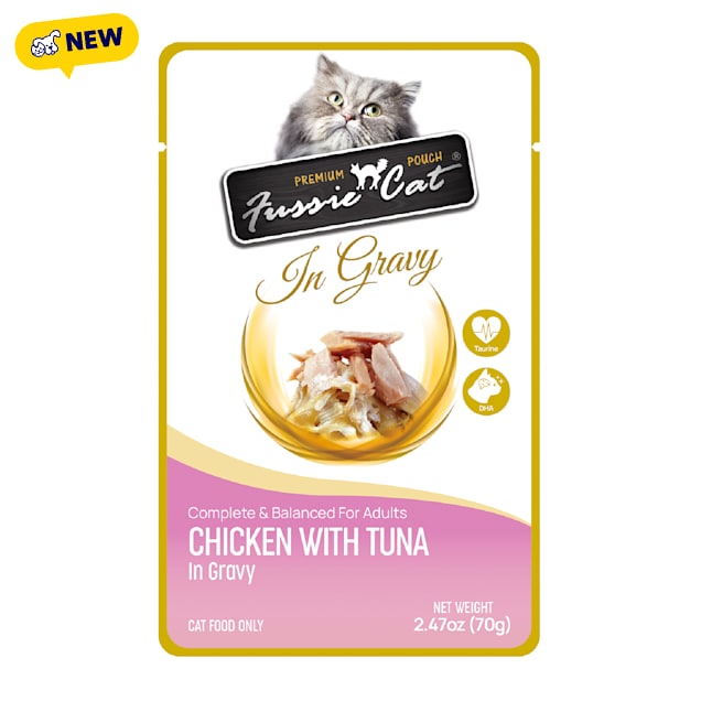 Fussie Cat Premium Chicken w/Tuna in Gravy Cat Food, 2.47 oz., Case of 12 - Carousel image #1