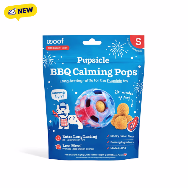 Woof Pupsicle Refill Pops CALAMING BBQ FLAVOR Low-Mess Lickable Dog Treats, Small - Carousel image #1