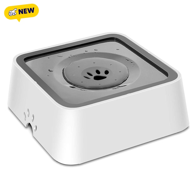 Katziela No Spill Dog & Cat Water Bowl, White, Medium - Carousel image #1