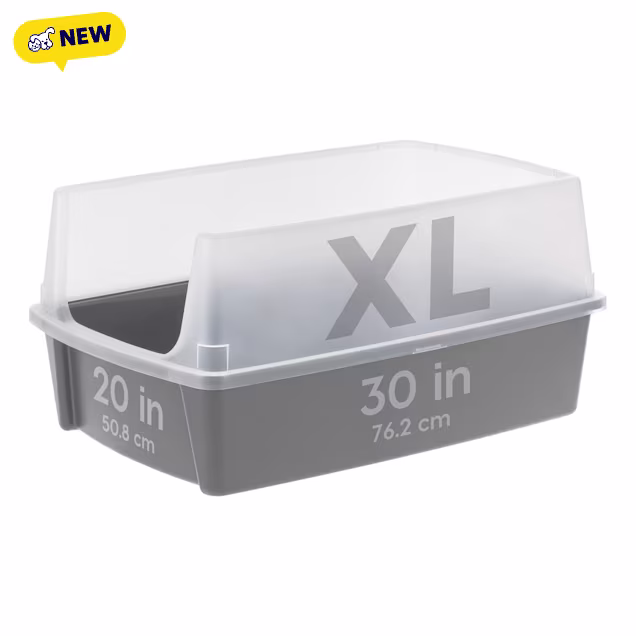 Iris Open Top Cat Litter Box with Scatter Shield, Grey, X-Large - Carousel image #1