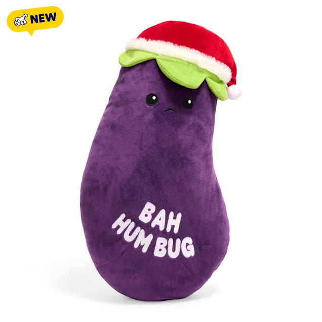 Petco Holiday Bah Humbug Santa Eggplant Plush Dog Toy, X-Large - Carousel image #1