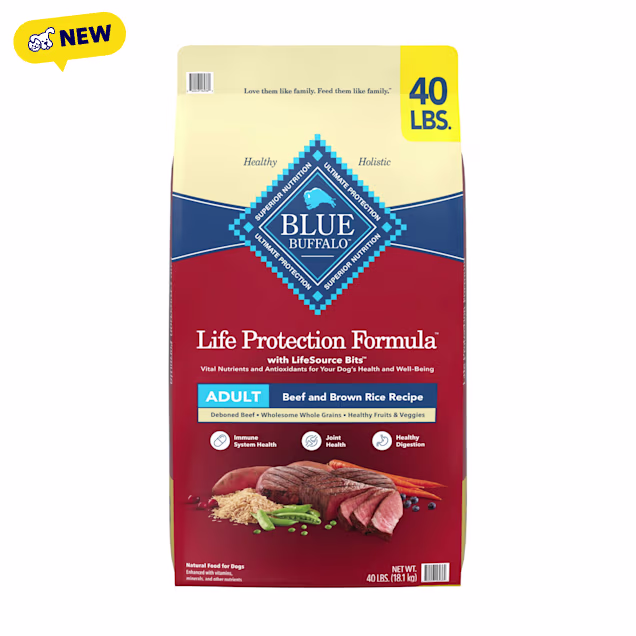 Blue Buffalo Life Protection Formula Made with Natural Ingredients, Beef & Brown Rice, Adult Dry Dog Food, 40 lbs. - Carousel image #1