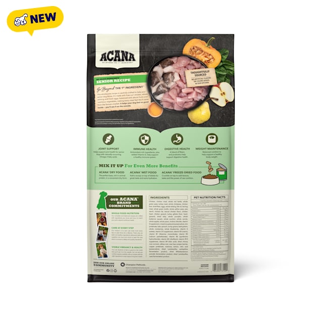 ACANA Grain Free Dry Dog Food Senior Recipe, 25 lbs. | Petco