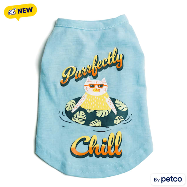 YOULY Purrfectly Chill Cat T-Shirt, X-Small - Carousel image #1