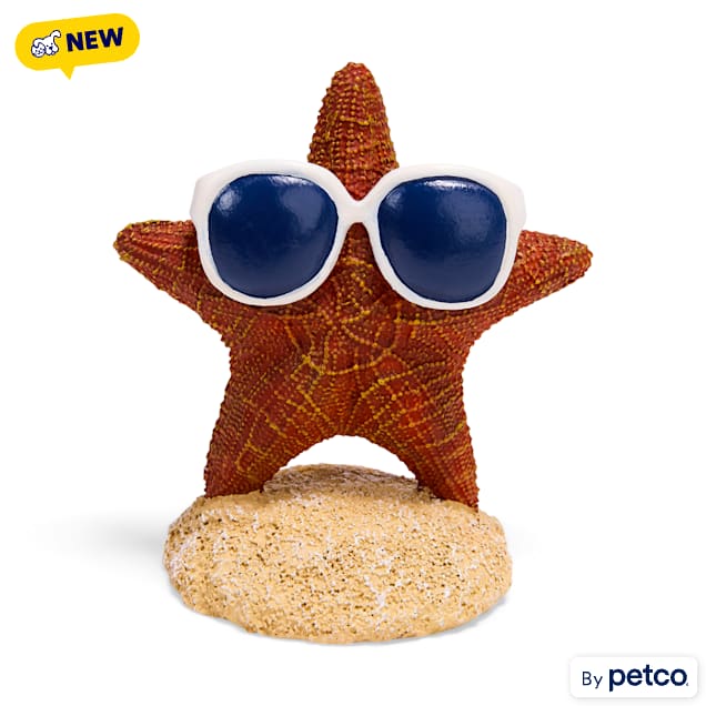 Imagitarium Sunglass Starfish Aquarium Decor, 3.66" L x 2.68" W x 3.94" H, Small - Carousel image #1
