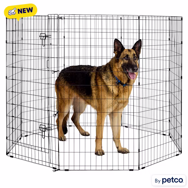 EveryYay Foldable Indoor/Outdoor Pet Exercise Pen, Black: With Feet, 48" H - Carousel image #1