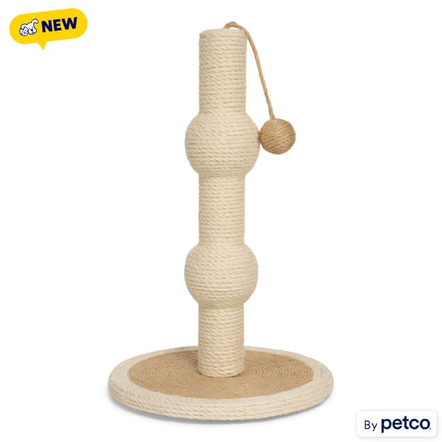 EveryYay Jute Cat Scratch Post with Jute Orb, 18.9" H - Carousel image #1