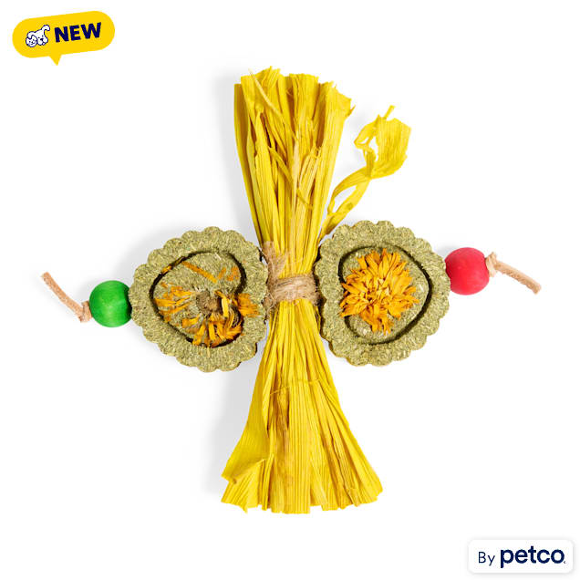 EveryYay Butterfly Hearts Small Animal Hay Chew Toy - Carousel image #1