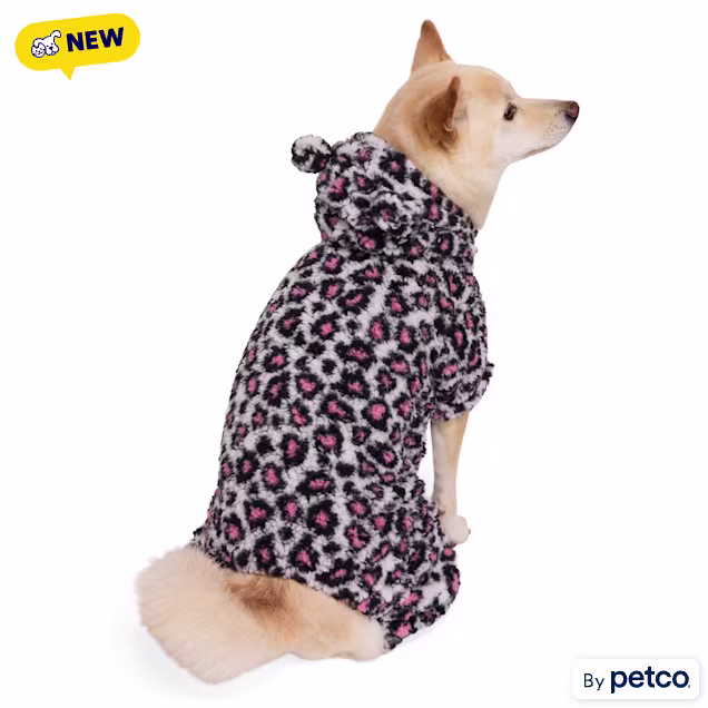YOULY Leopard Fuzzy Pet Playsuit, XX-Small - Carousel image #1