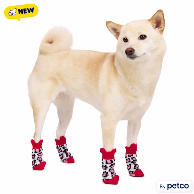 YOULY Leopard Print Dog Socks, Leopard Print, X-Small/Small - Carousel image #1