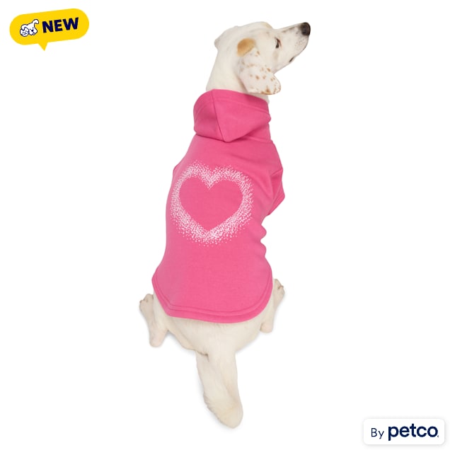 YOULY Pink Heart Pet Hoodie, Pink, XX-Small - Carousel image #1
