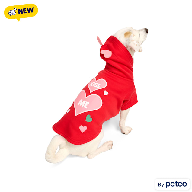 YOULY Kiss Me Valentine Pet Hoodie, XX-Small - Carousel image #1